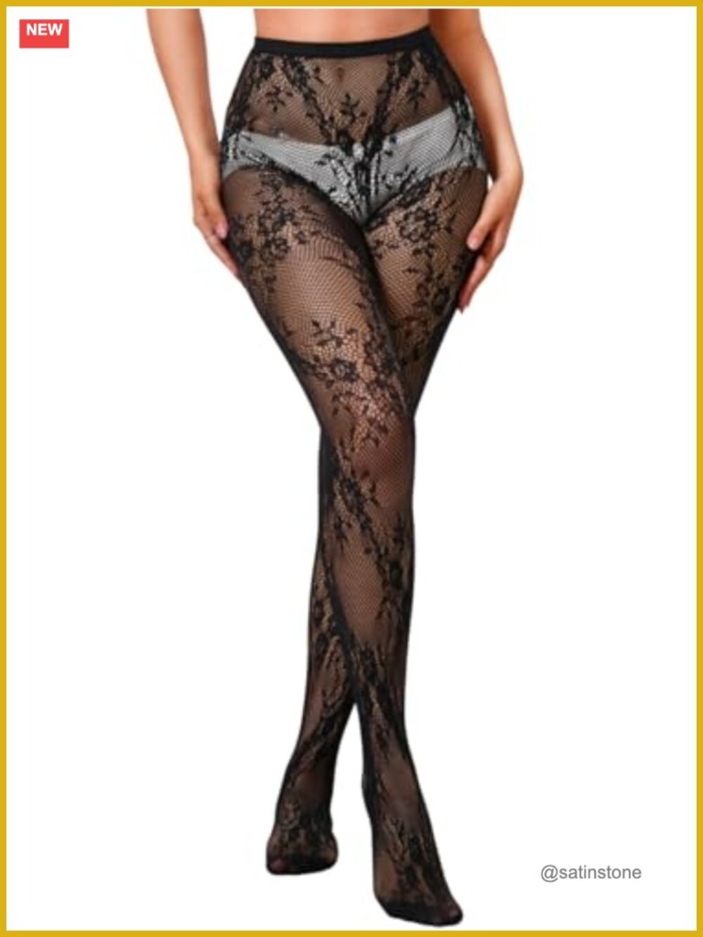 Floral Lace Tights Patterned Fishnet Stockings High Waisted Sheer Mesh